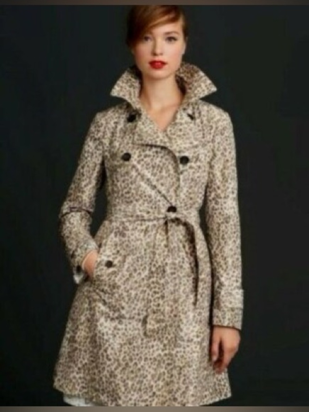 Banana republic leopard print peacoat small